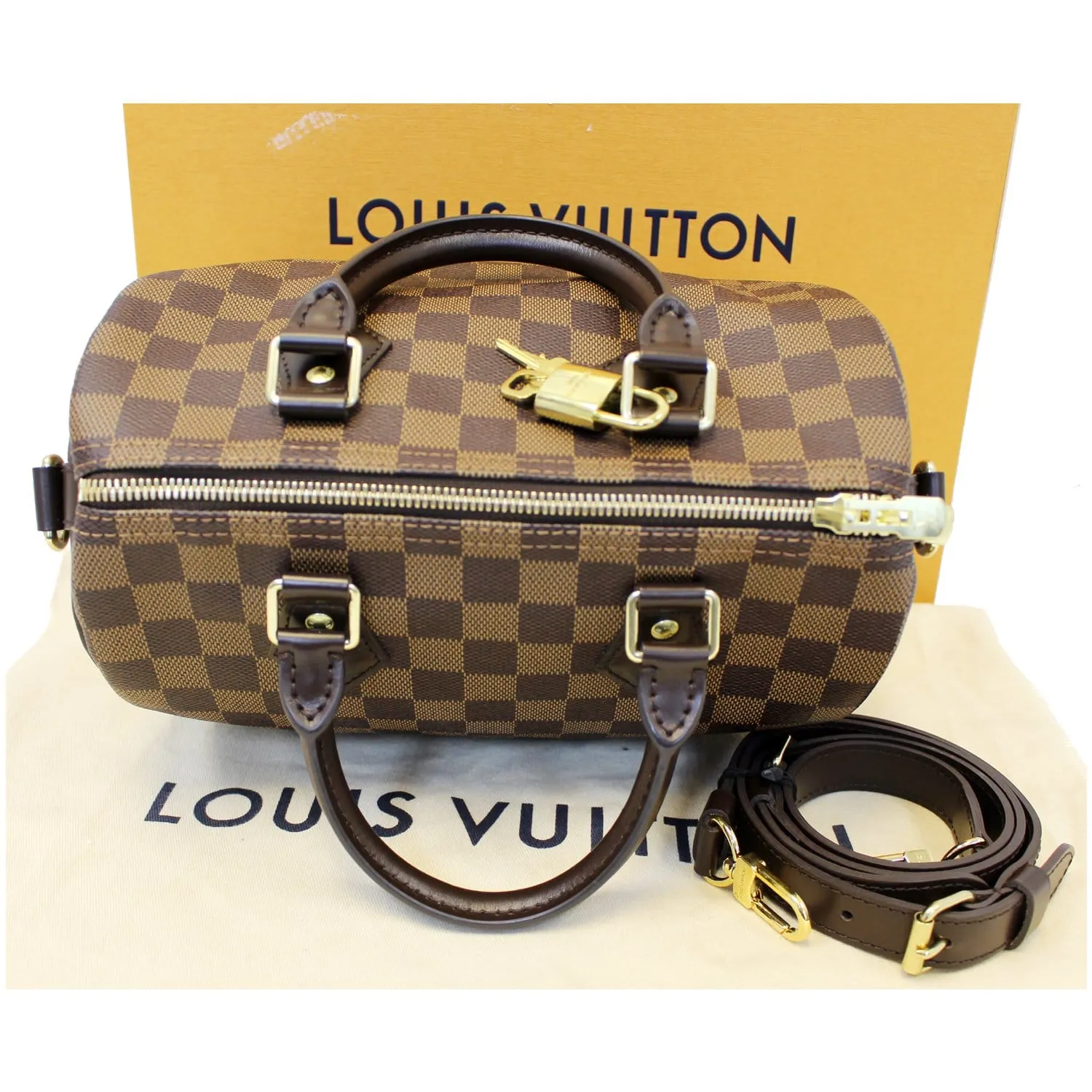 LOUIS VUITTON Speedy 25 Bandouliere Damier Ebene Shoulder Bag