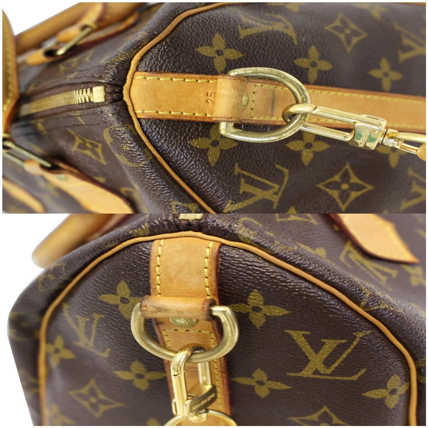 LOUIS VUITTON Speedy 25 Bandouliere Monogram Canvas Shoulder Bag Brown