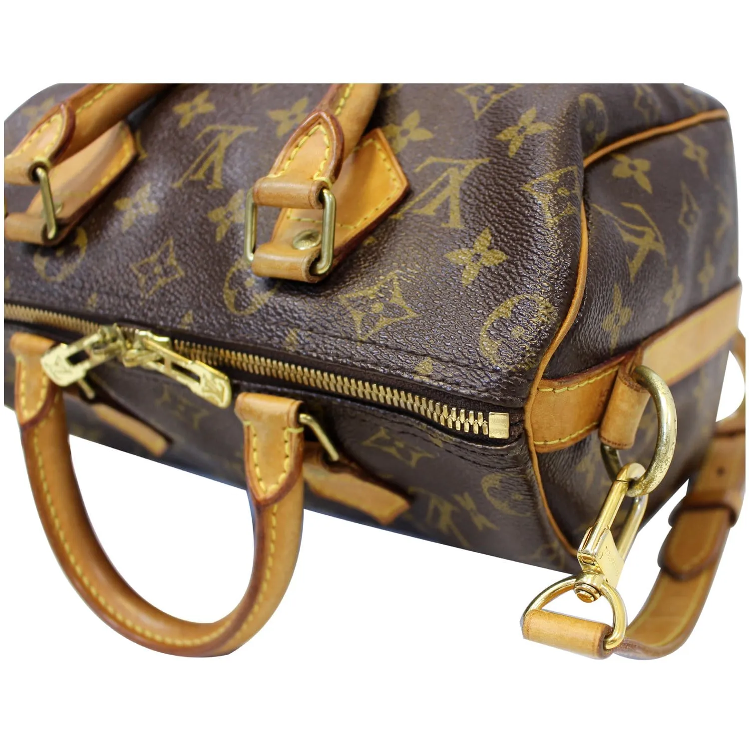 LOUIS VUITTON Speedy 25 Bandouliere Monogram Canvas Shoulder Bag Brown