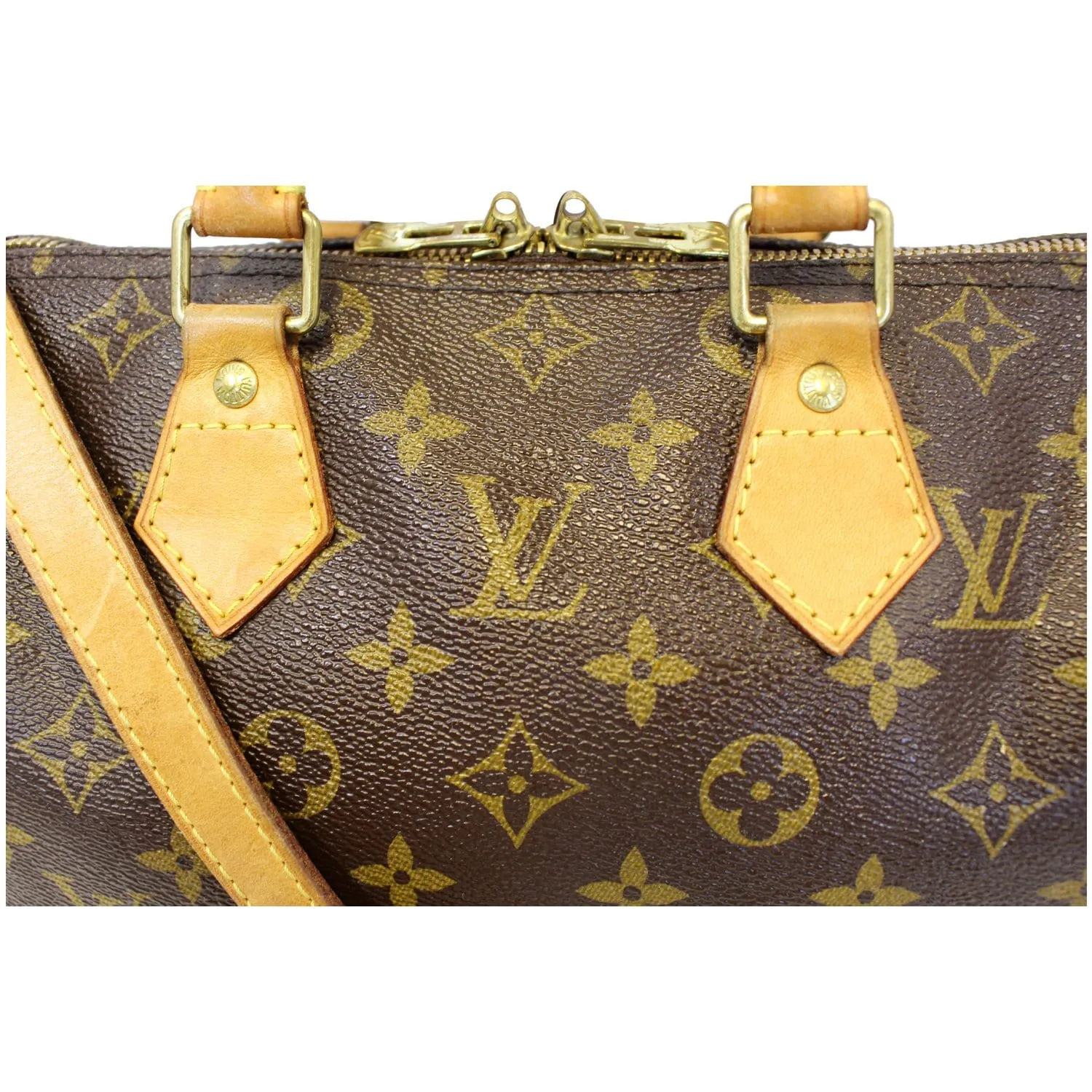 LOUIS VUITTON Speedy 25 Bandouliere Monogram Canvas Shoulder Bag Brown