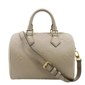LOUIS VUITTON Speedy 25 Bandouliere Monogram Empreinte Shoulder Bag Tourterelle