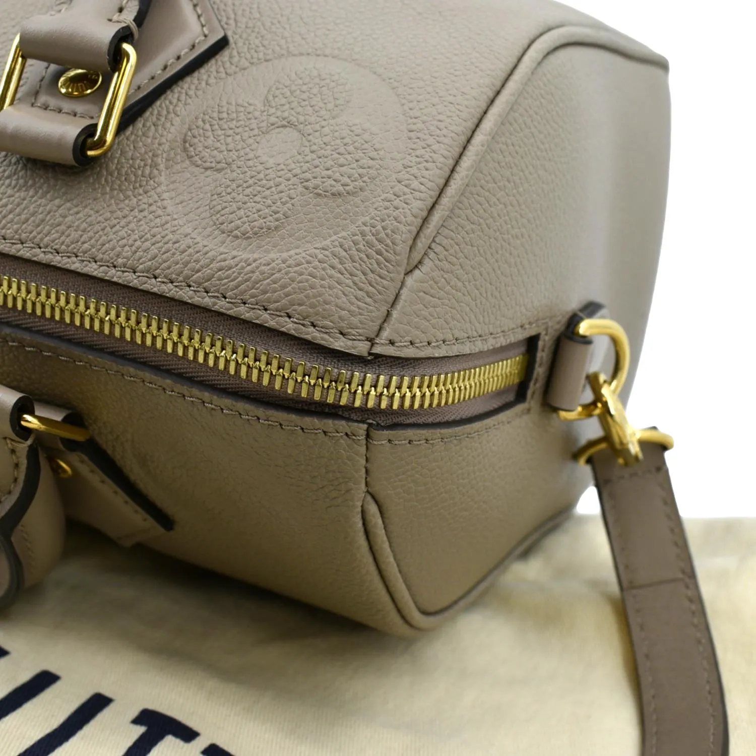 LOUIS VUITTON Speedy 25 Bandouliere Monogram Empreinte Shoulder Bag Tourterelle