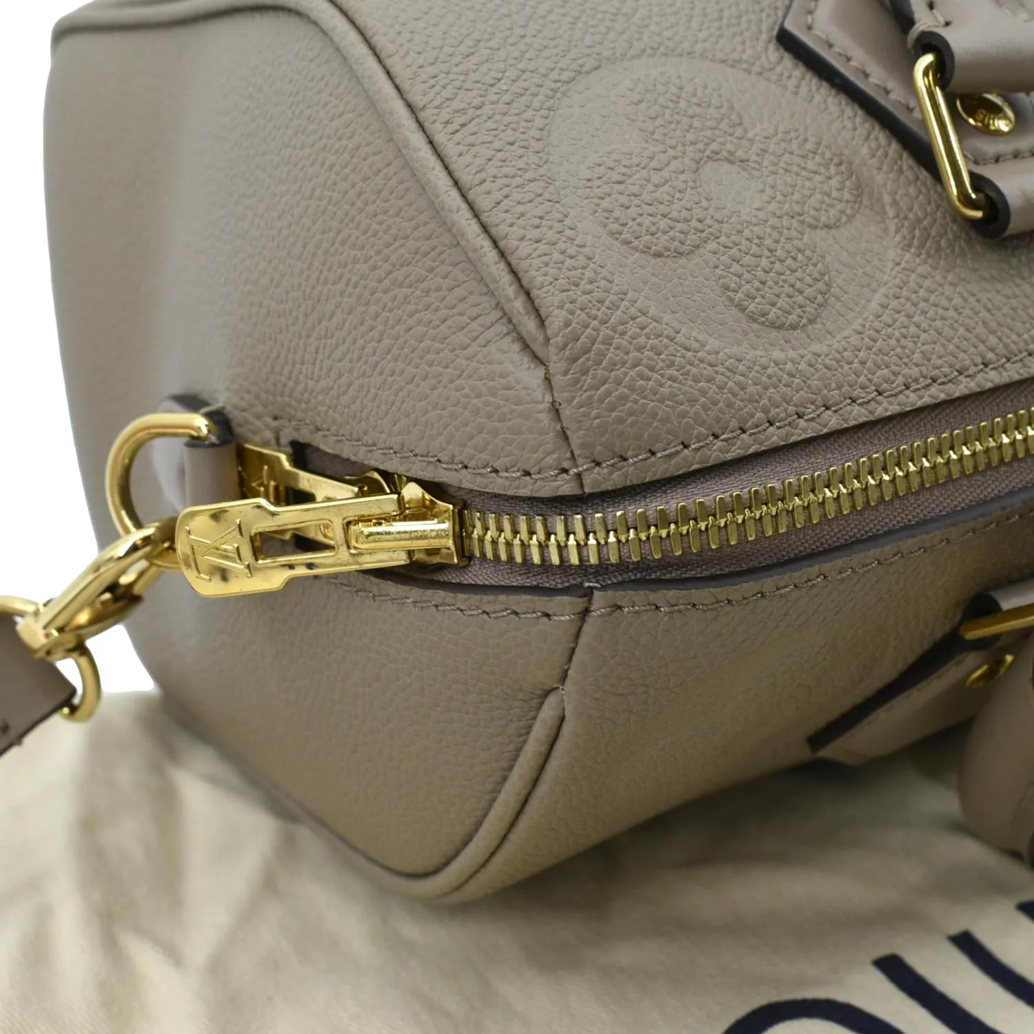 LOUIS VUITTON Speedy 25 Bandouliere Monogram Empreinte Shoulder Bag Tourterelle
