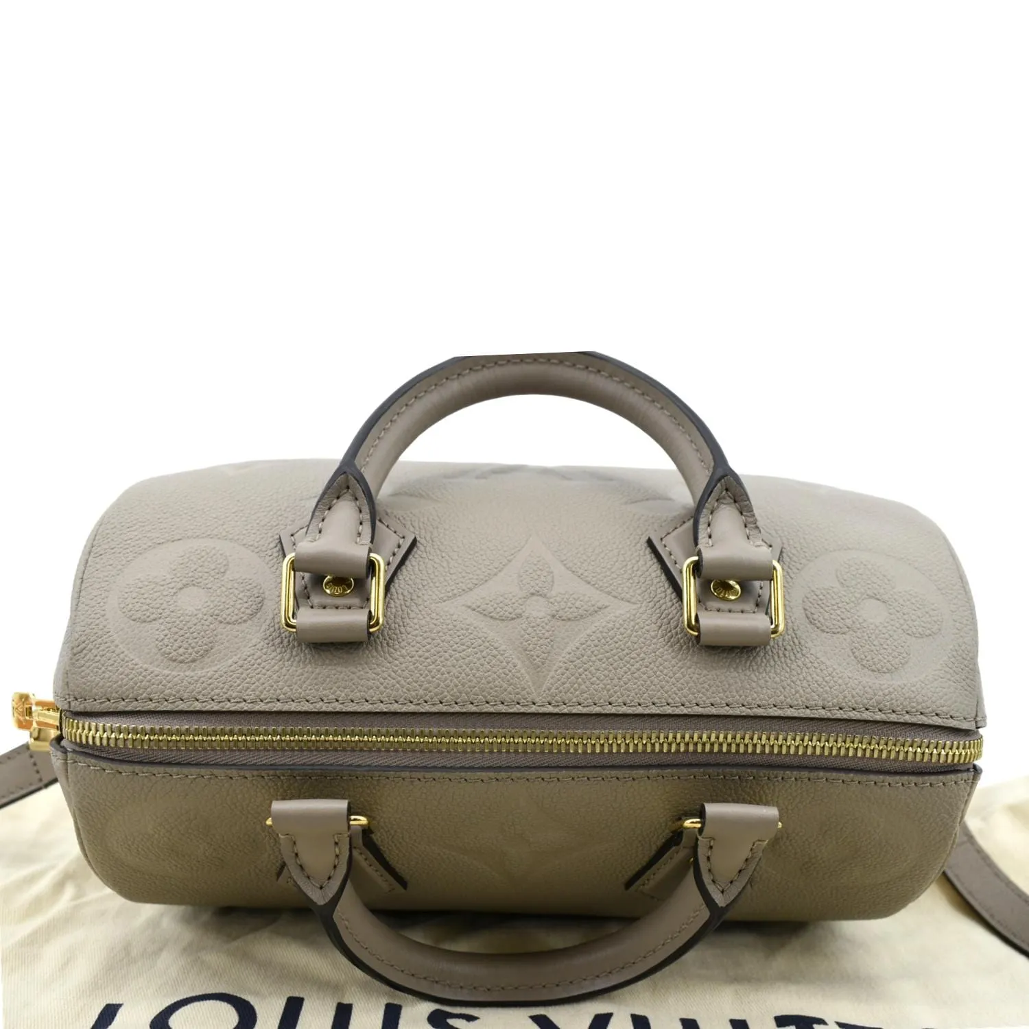 LOUIS VUITTON Speedy 25 Bandouliere Monogram Empreinte Shoulder Bag Tourterelle