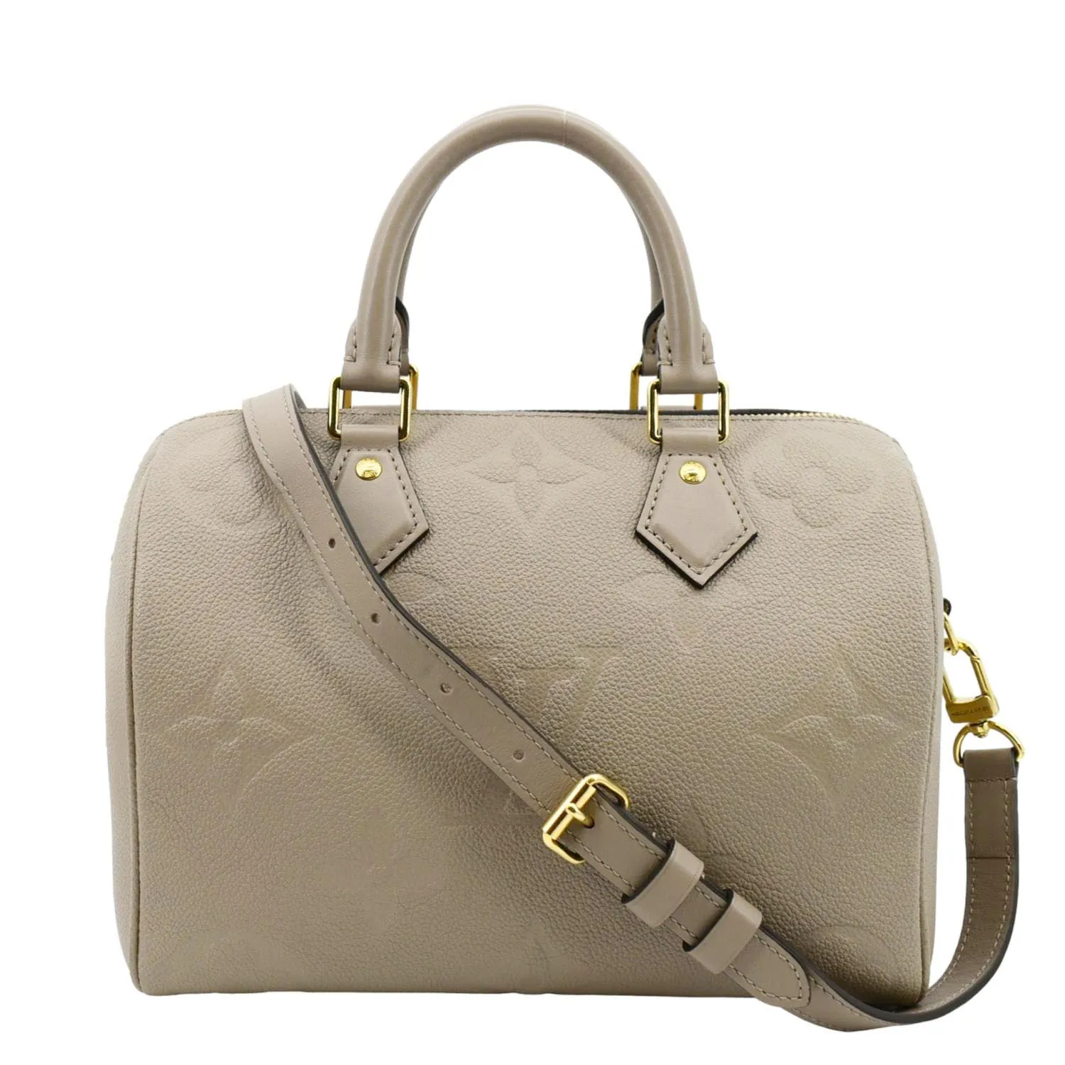 LOUIS VUITTON Speedy 25 Bandouliere Monogram Empreinte Shoulder Bag Tourterelle