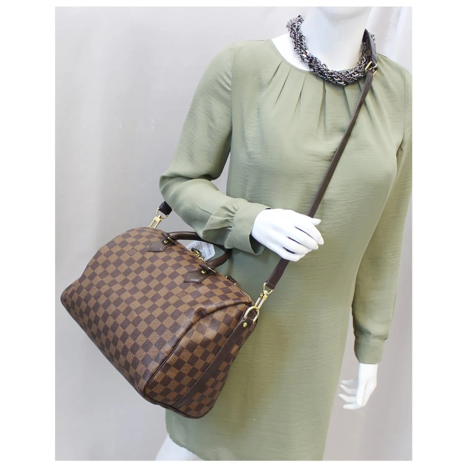 LOUIS VUITTON Speedy 30 Bandouliere Damier Ebene Shoulder Bag