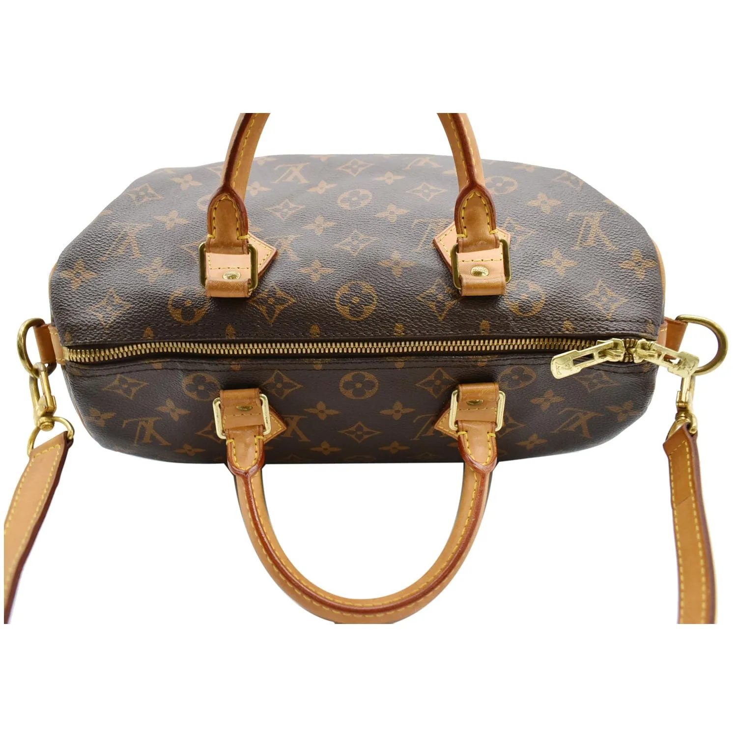 LOUIS VUITTON Speedy 30 Bandouliere Monogram Canvas Shoulder Bag Brown