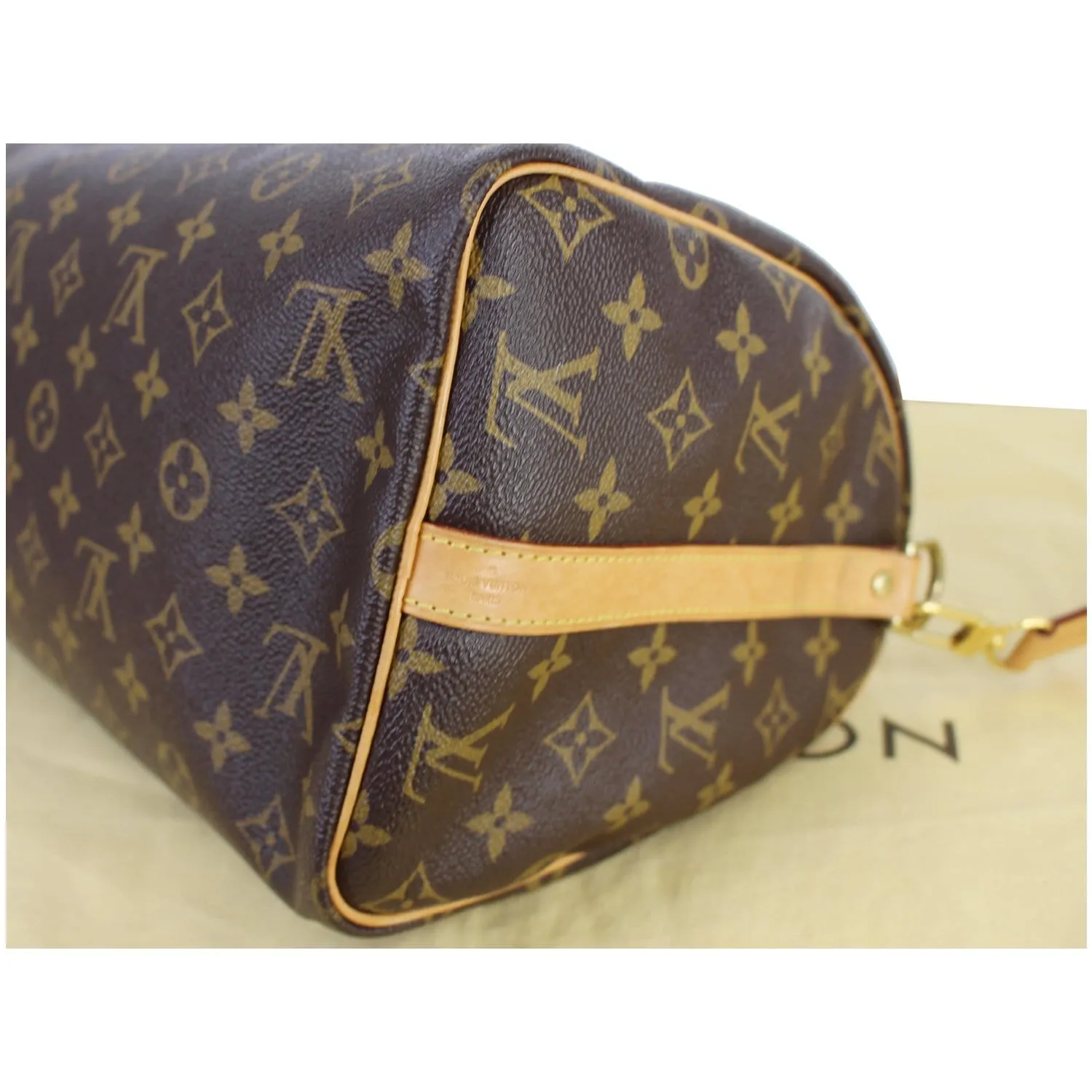 LOUIS VUITTON Speedy 30 Bandouliere Monogram Canvas Shoulder Bag Brown