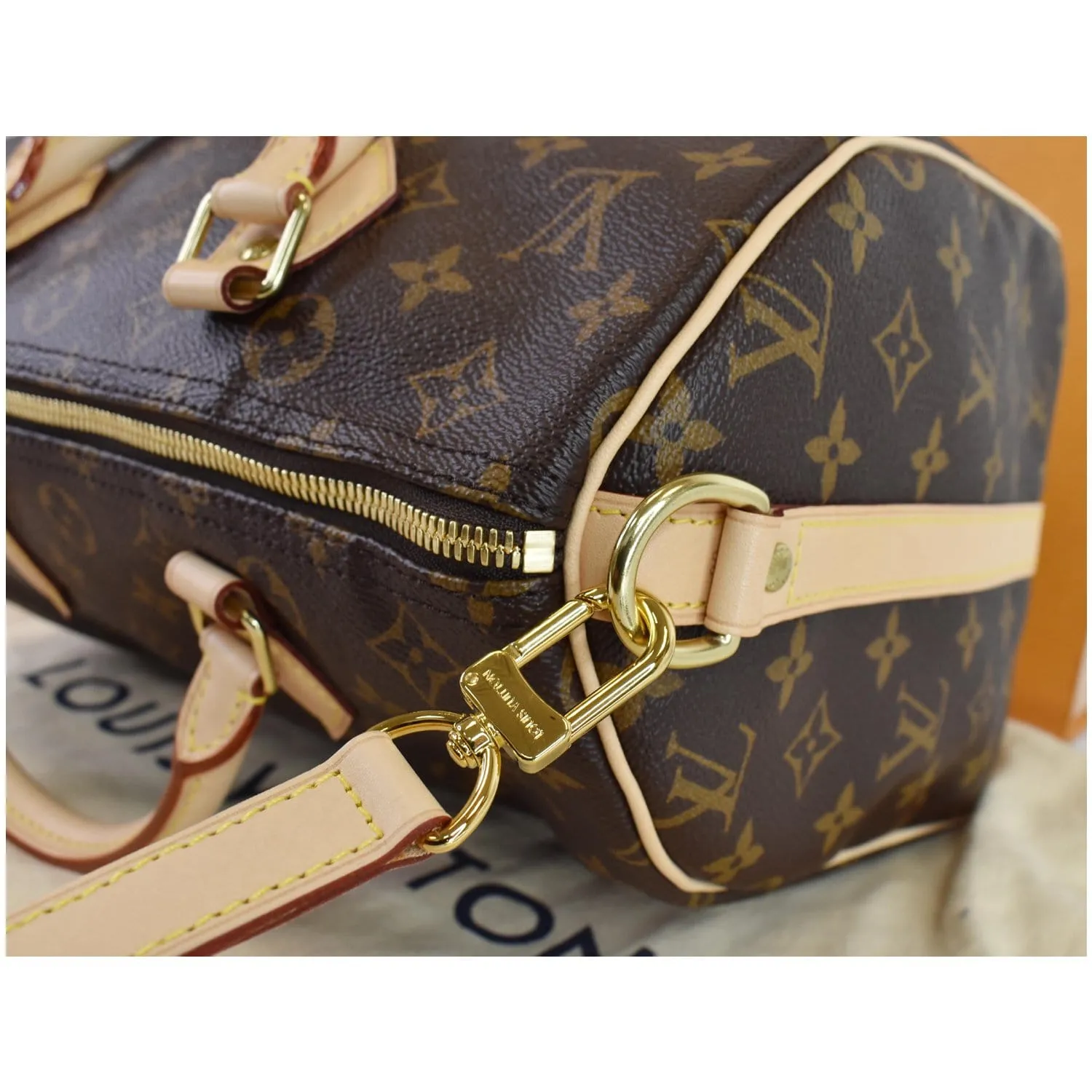 LOUIS VUITTON Speedy 30 Bandouliere Monogram Canvas Shoulder Bag Brown