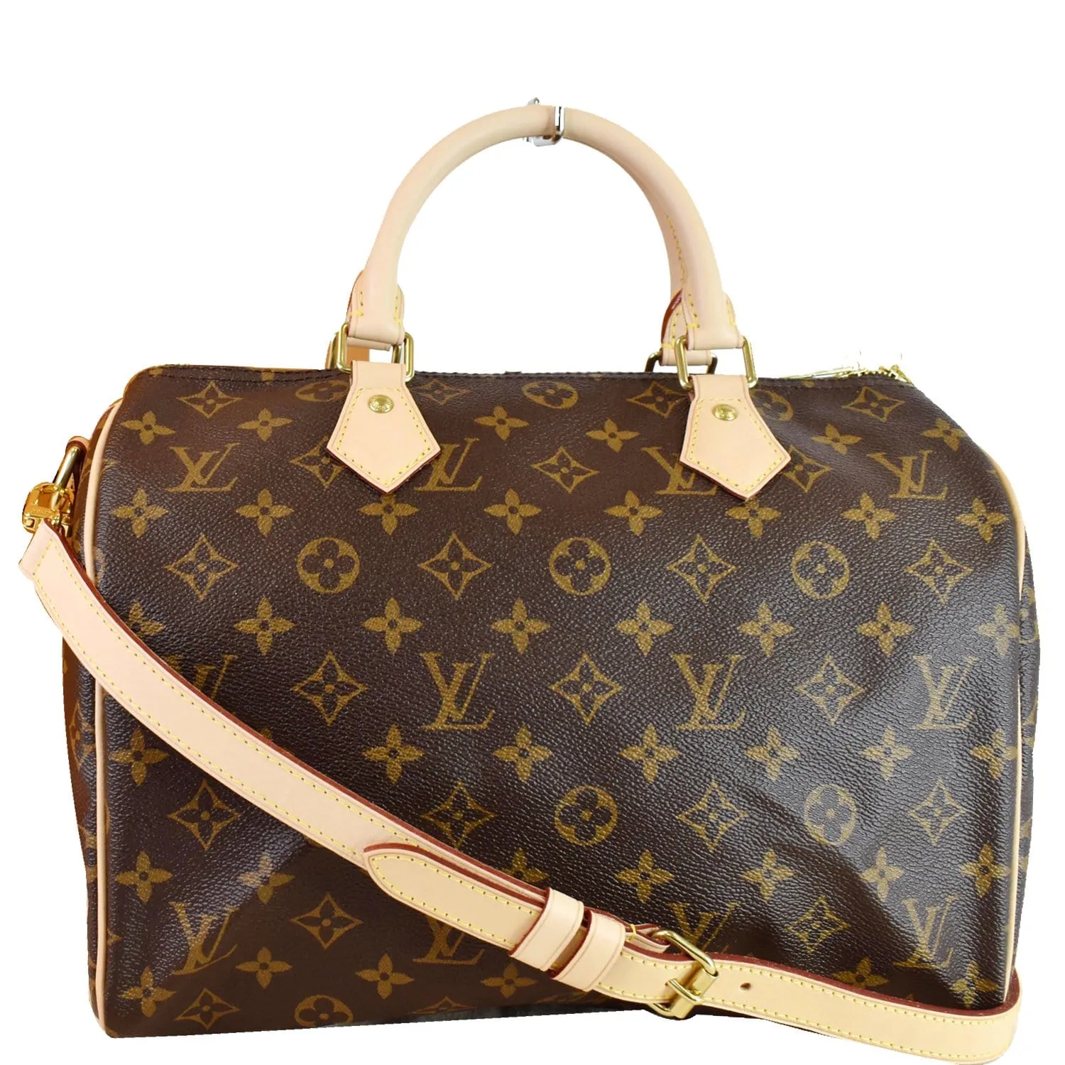 LOUIS VUITTON Speedy 30 Bandouliere Monogram Canvas Shoulder Bag Brown