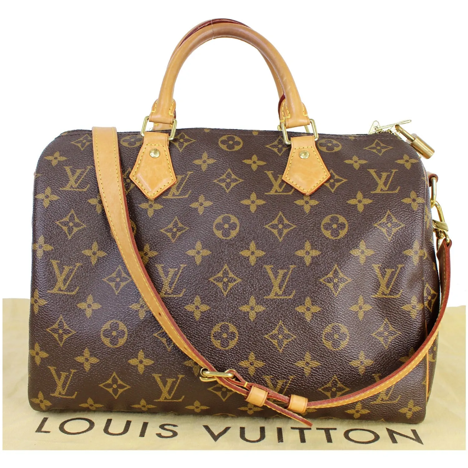 LOUIS VUITTON Speedy 30 Bandouliere Monogram Canvas Shoulder Bag Brown