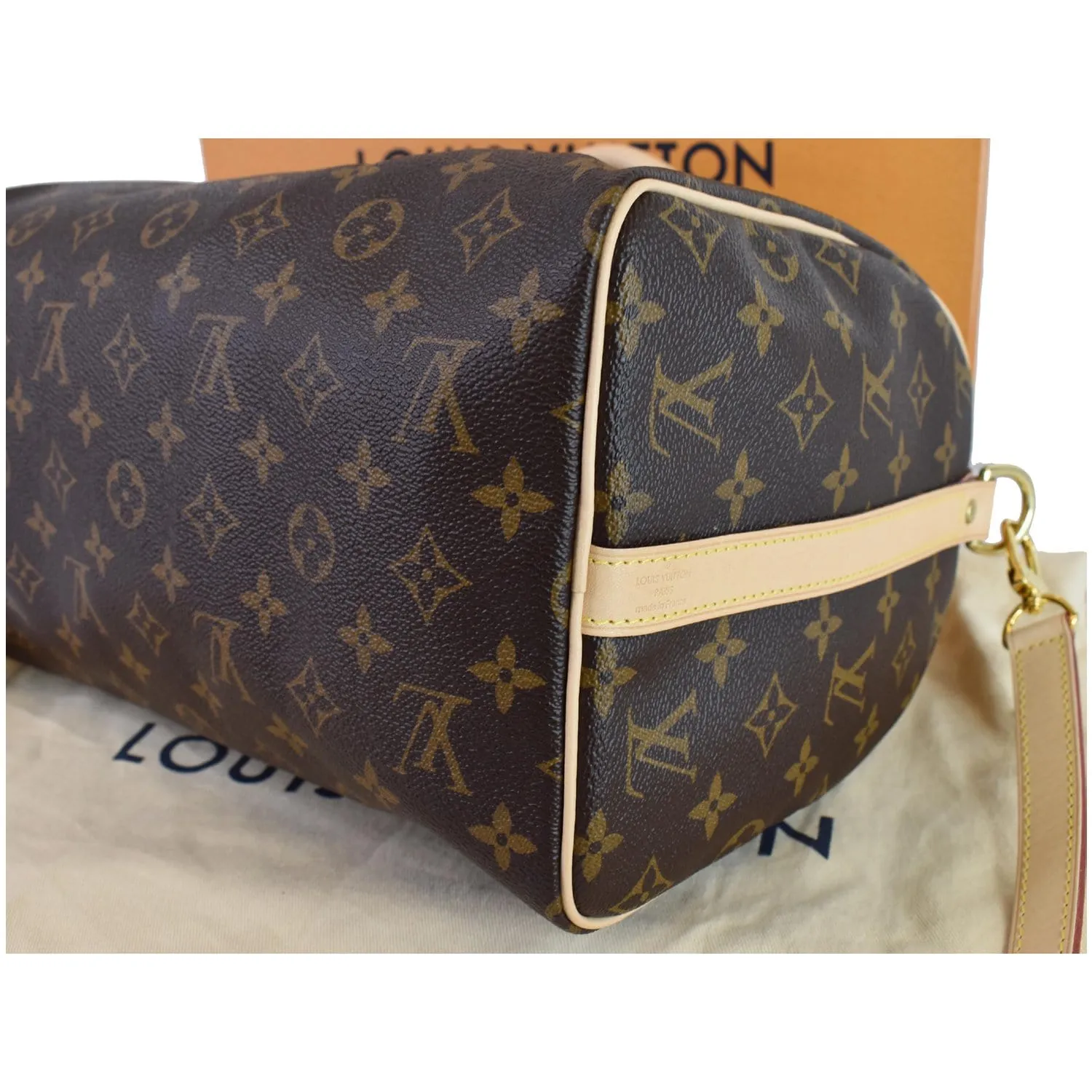 LOUIS VUITTON Speedy 30 Bandouliere Monogram Canvas Shoulder Bag Brown