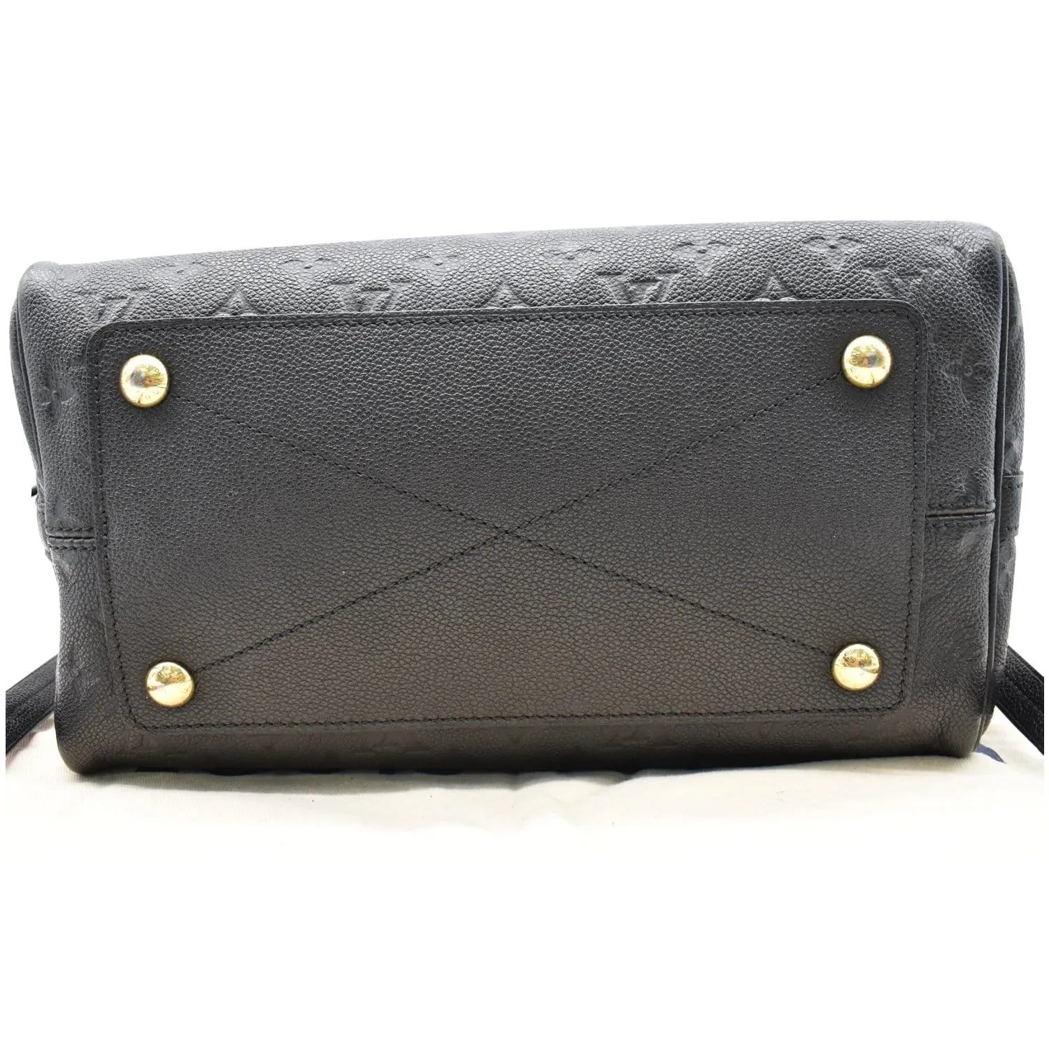 LOUIS VUITTON Speedy 30 Bandouliere Monogram Empreinte Leather Shoulder Bag Black
