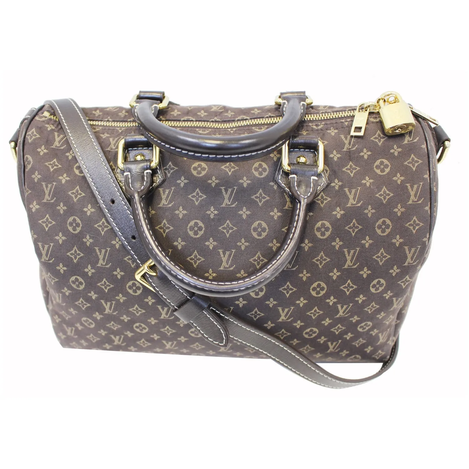 LOUIS VUITTON Speedy 30 Bandouliere Monogram Idylle Shoulder Bag Fusain