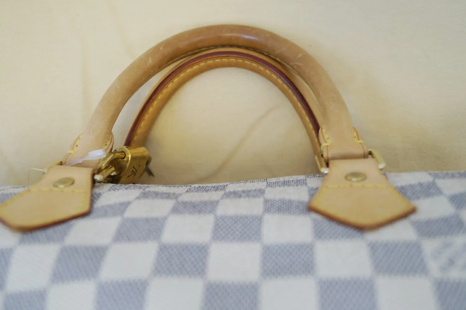 LOUIS VUITTON Speedy 30 Damier Azur White  Bag