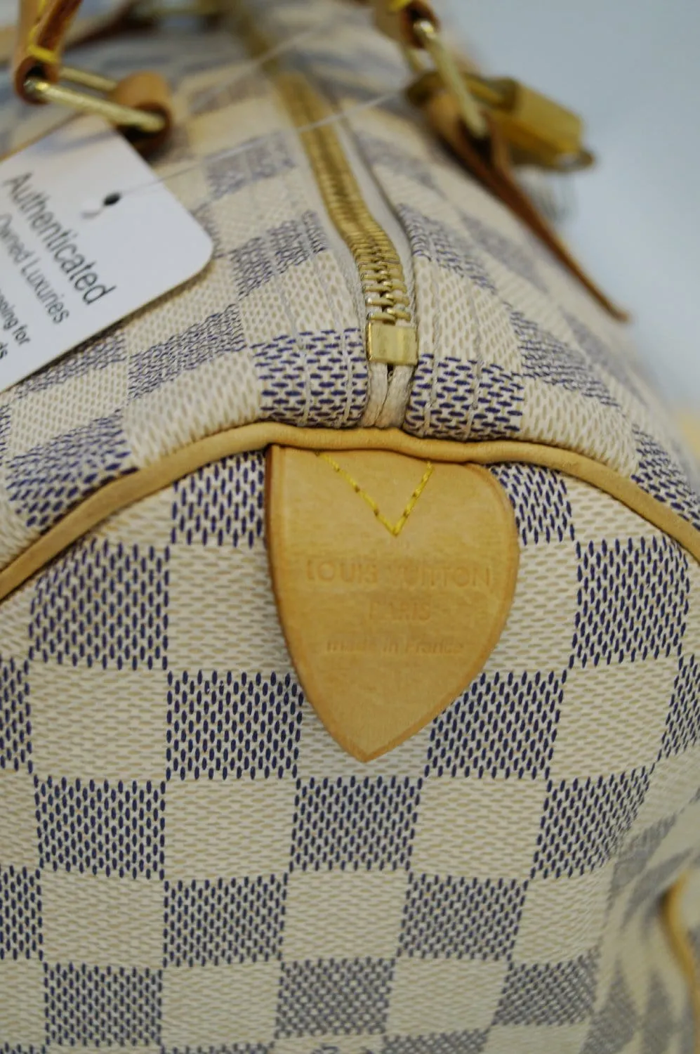 LOUIS VUITTON Speedy 30 Damier Azur White  Bag