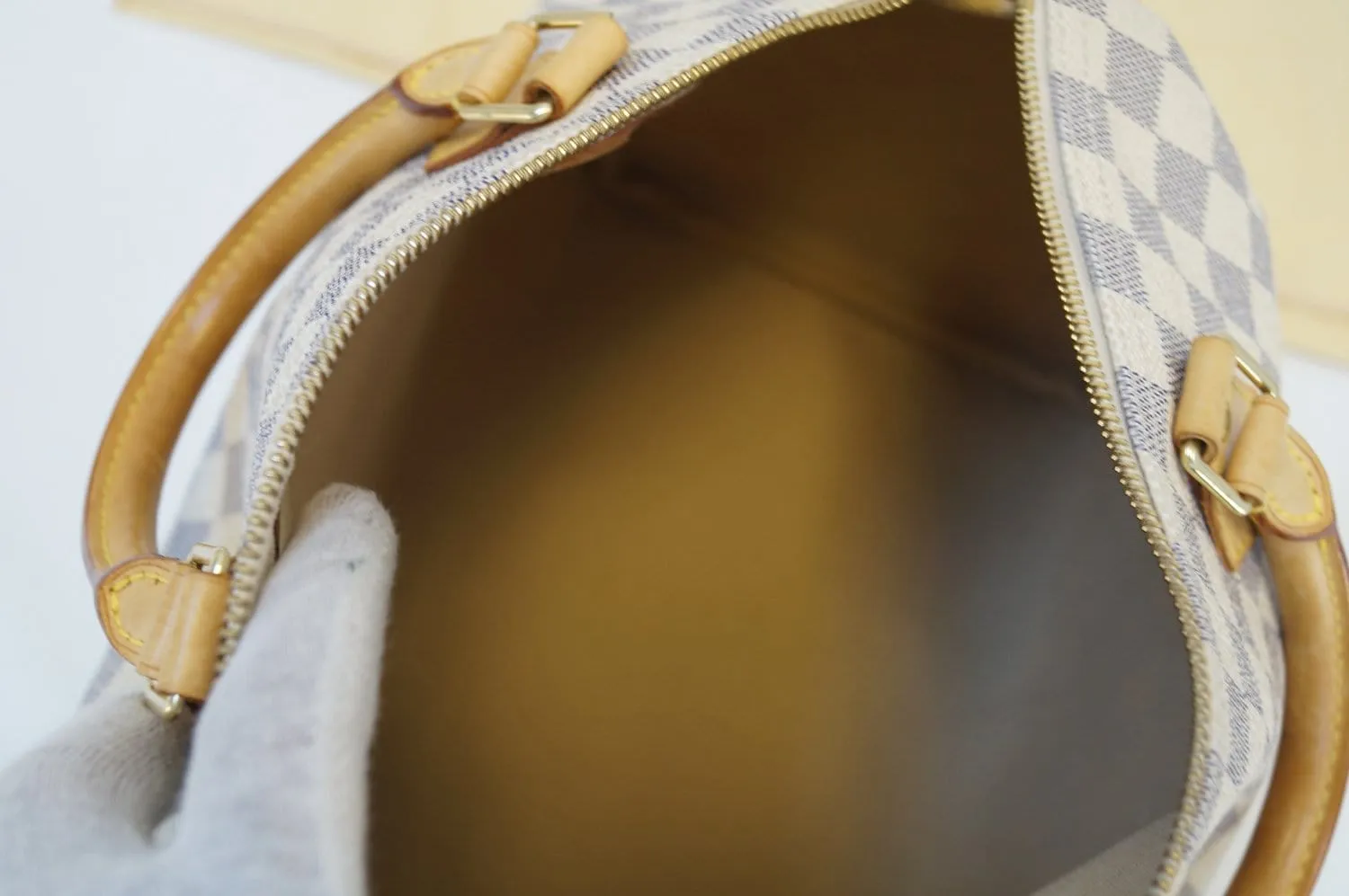 LOUIS VUITTON Speedy 30 Damier Azur White  Bag