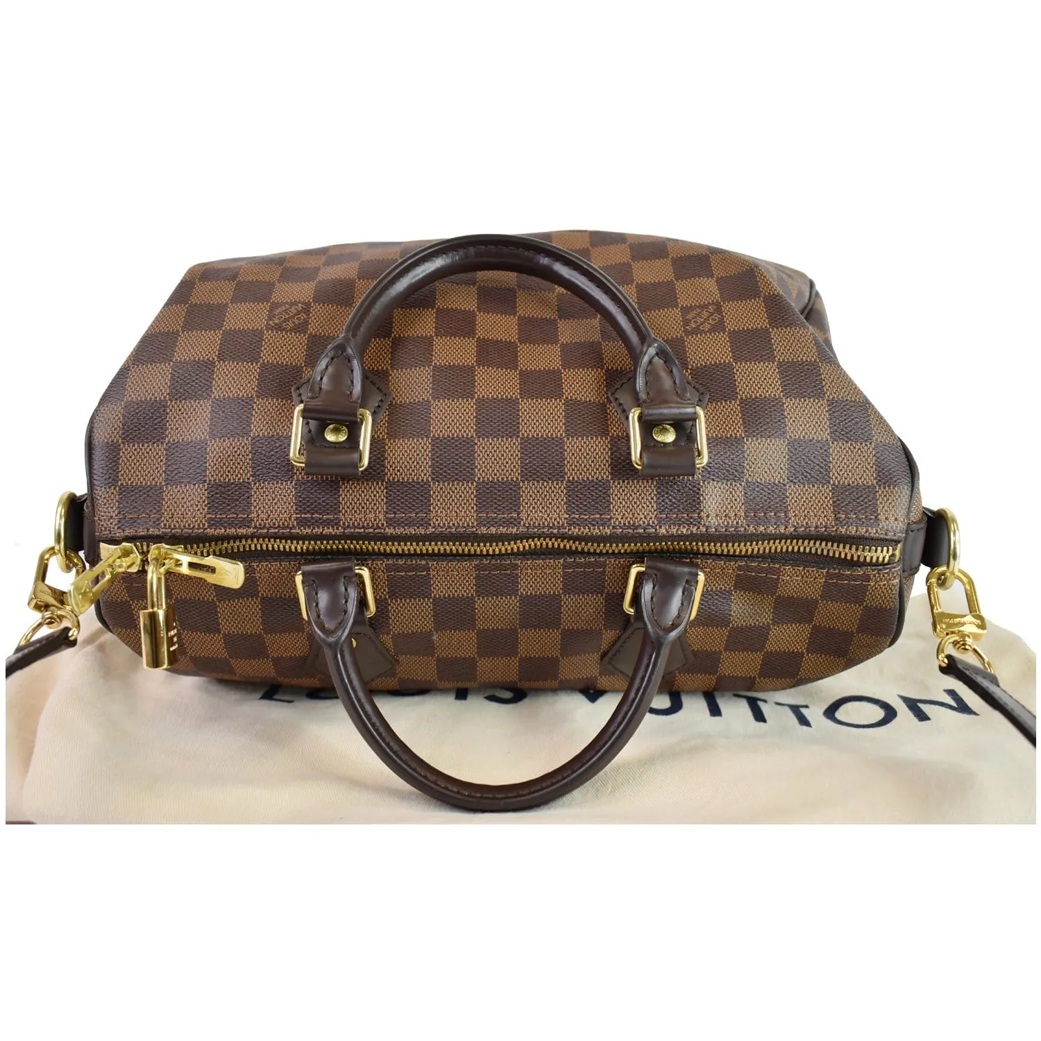 LOUIS VUITTON Speedy 30 Damier Ebene Shoulder Bag Brown
