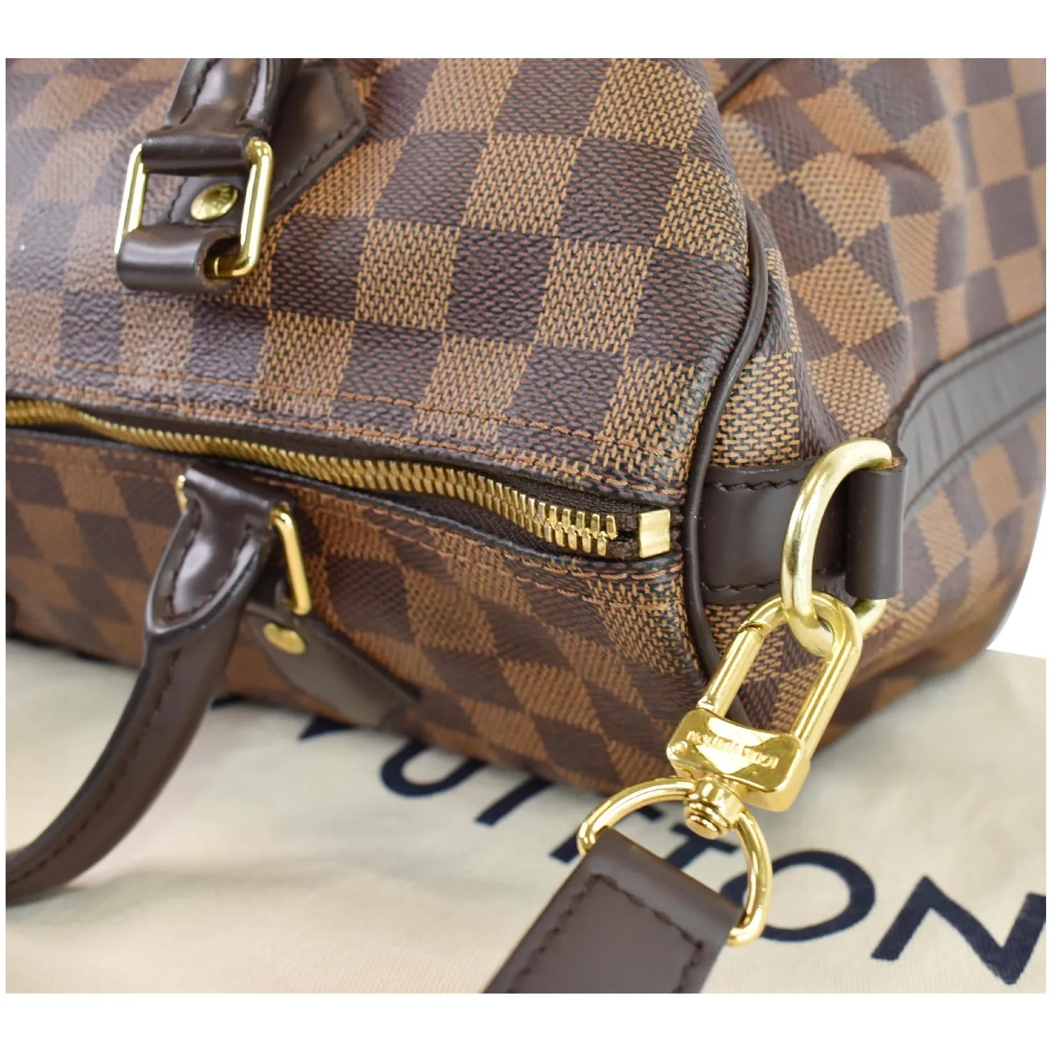 LOUIS VUITTON Speedy 30 Damier Ebene Shoulder Bag Brown