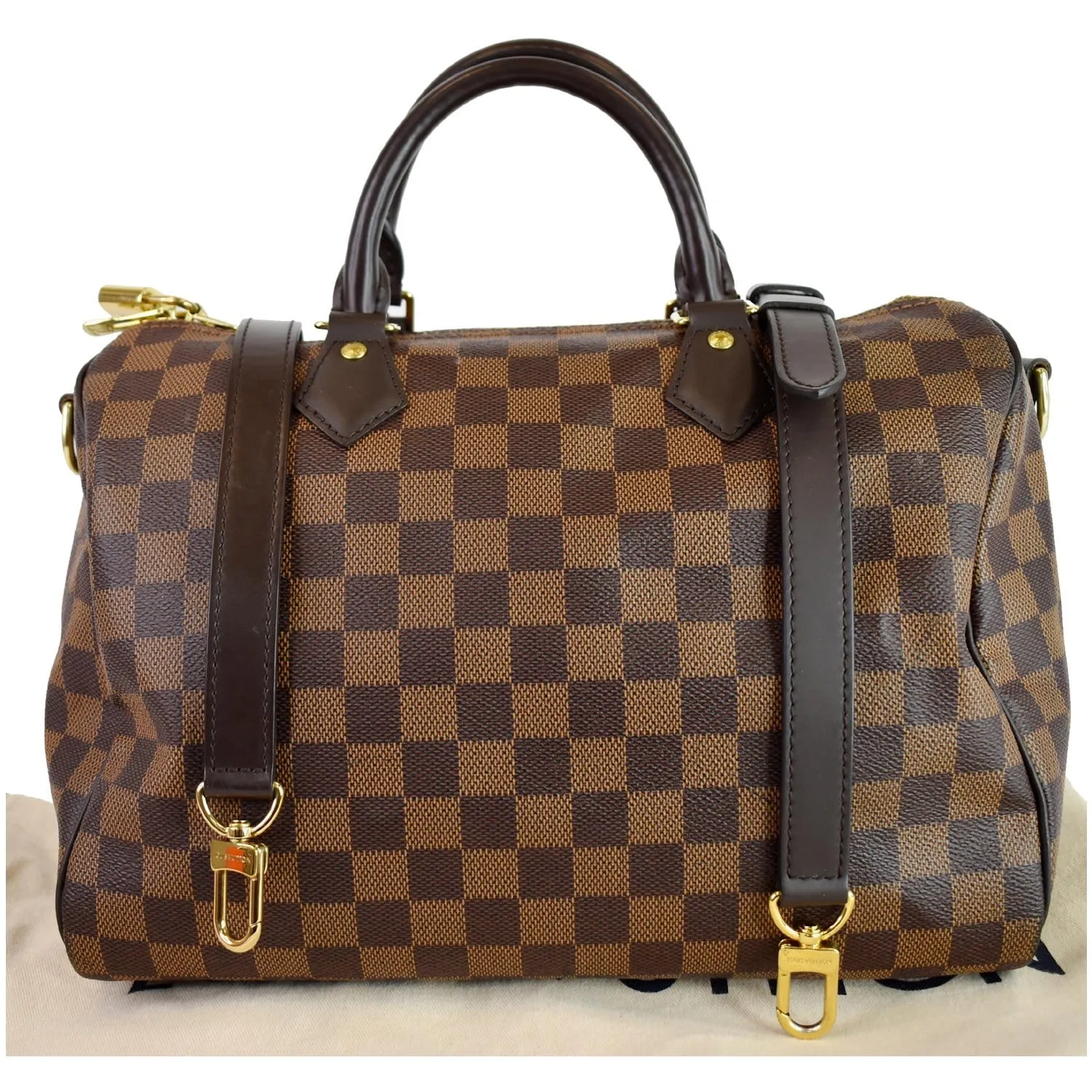 LOUIS VUITTON Speedy 30 Damier Ebene Shoulder Bag Brown