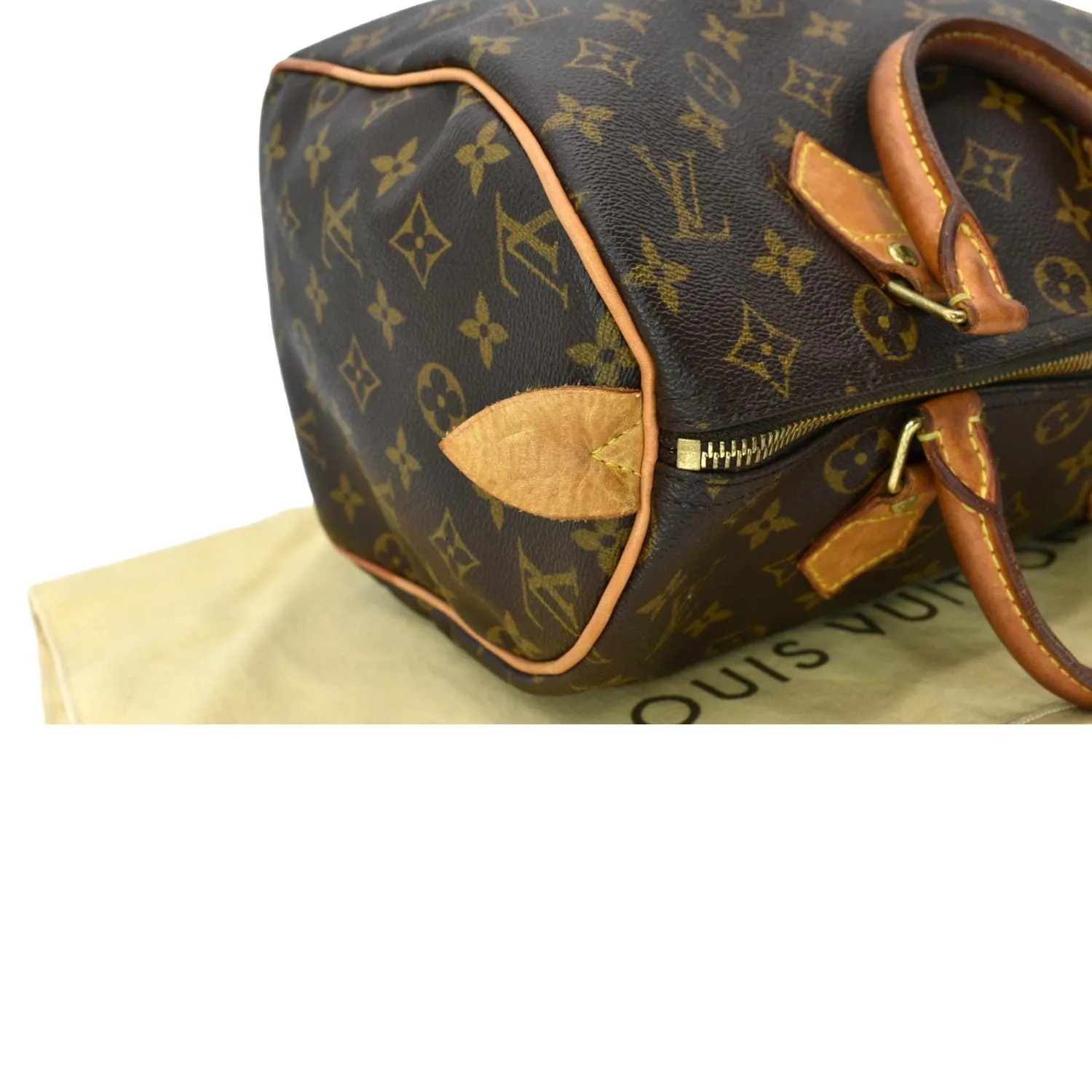 LOUIS VUITTON  Speedy 30 Monogram Canvas Satchel Bag Brown