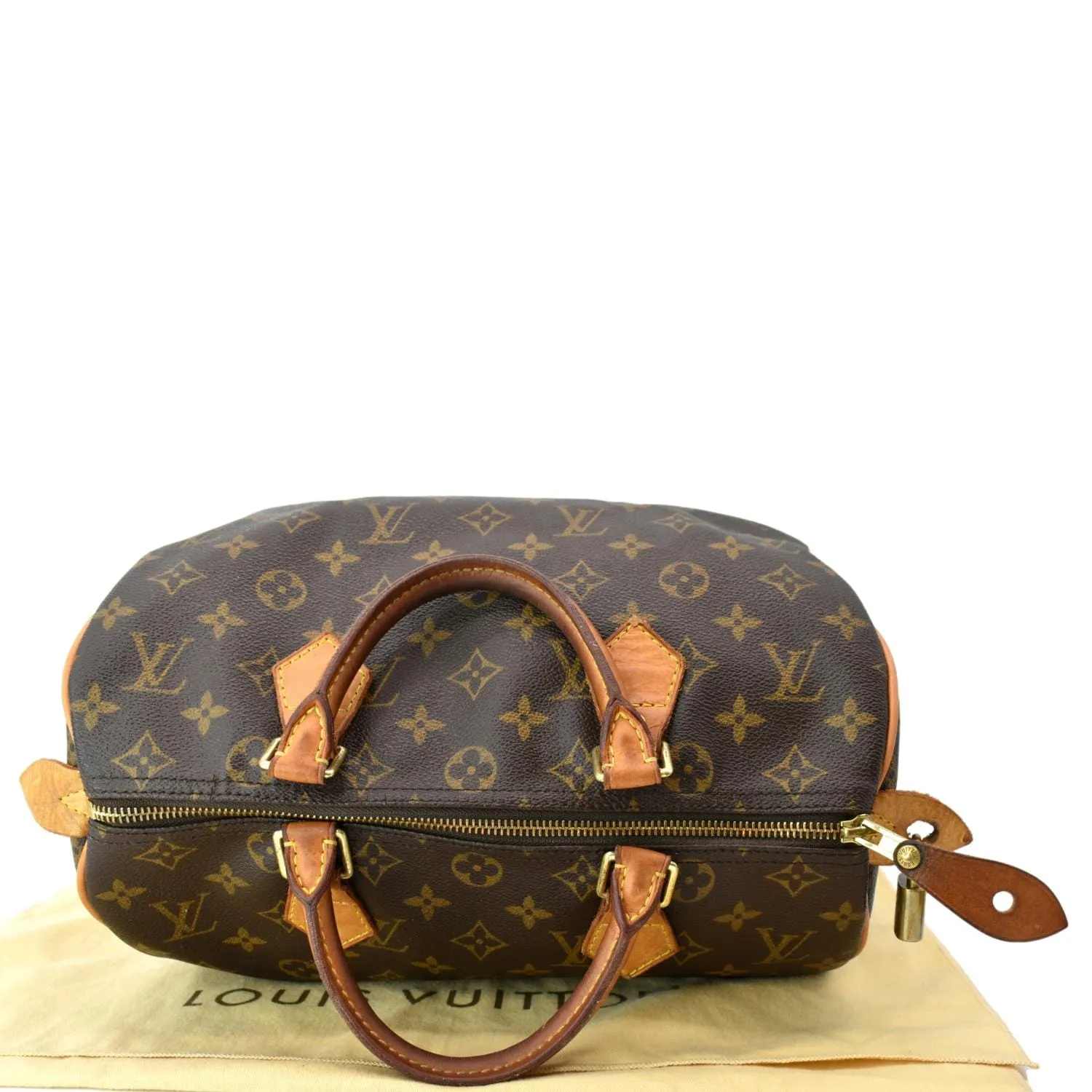 LOUIS VUITTON  Speedy 30 Monogram Canvas Satchel Bag Brown