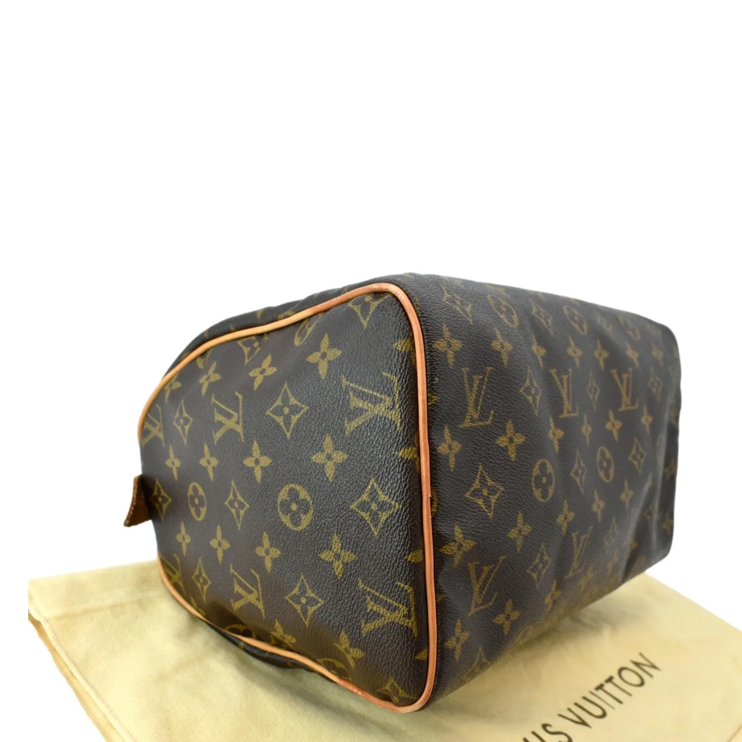 LOUIS VUITTON  Speedy 30 Monogram Canvas Satchel Bag Brown