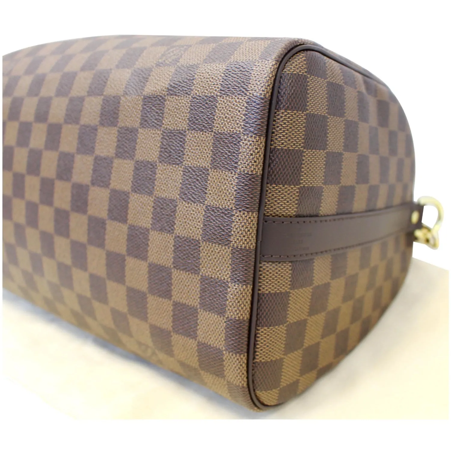 Louis Vuitton Speedy 30 Patches Bandouliere Damier Ebene Shoulder Bag Brown