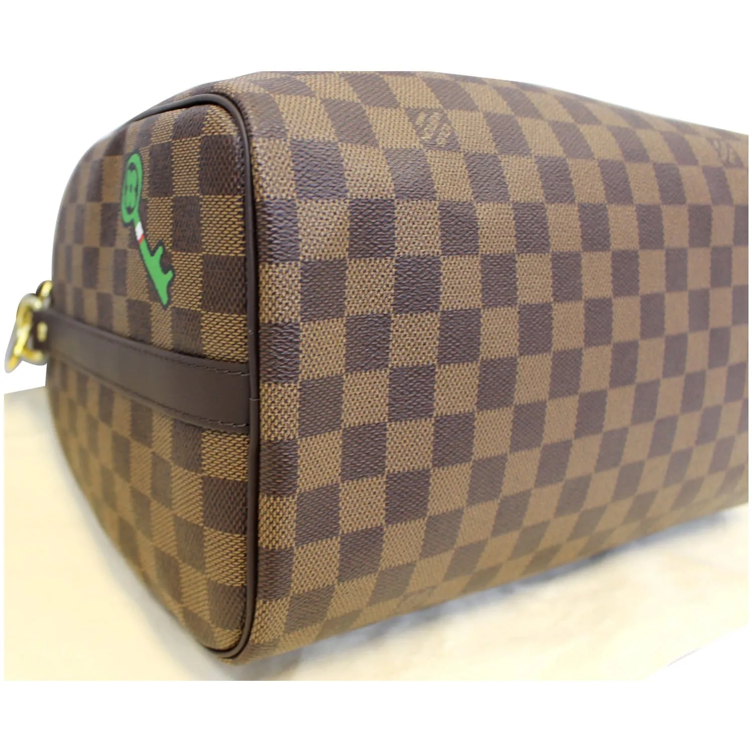 Louis Vuitton Speedy 30 Patches Bandouliere Damier Ebene Shoulder Bag Brown