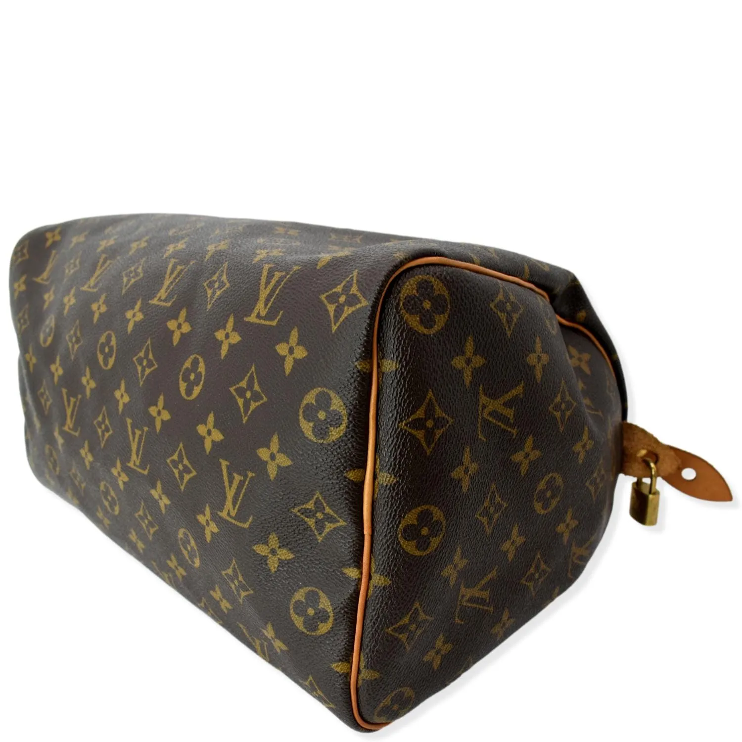 LOUIS VUITTON  Speedy 35 Monogram Canvas Satchel Bag Brown
