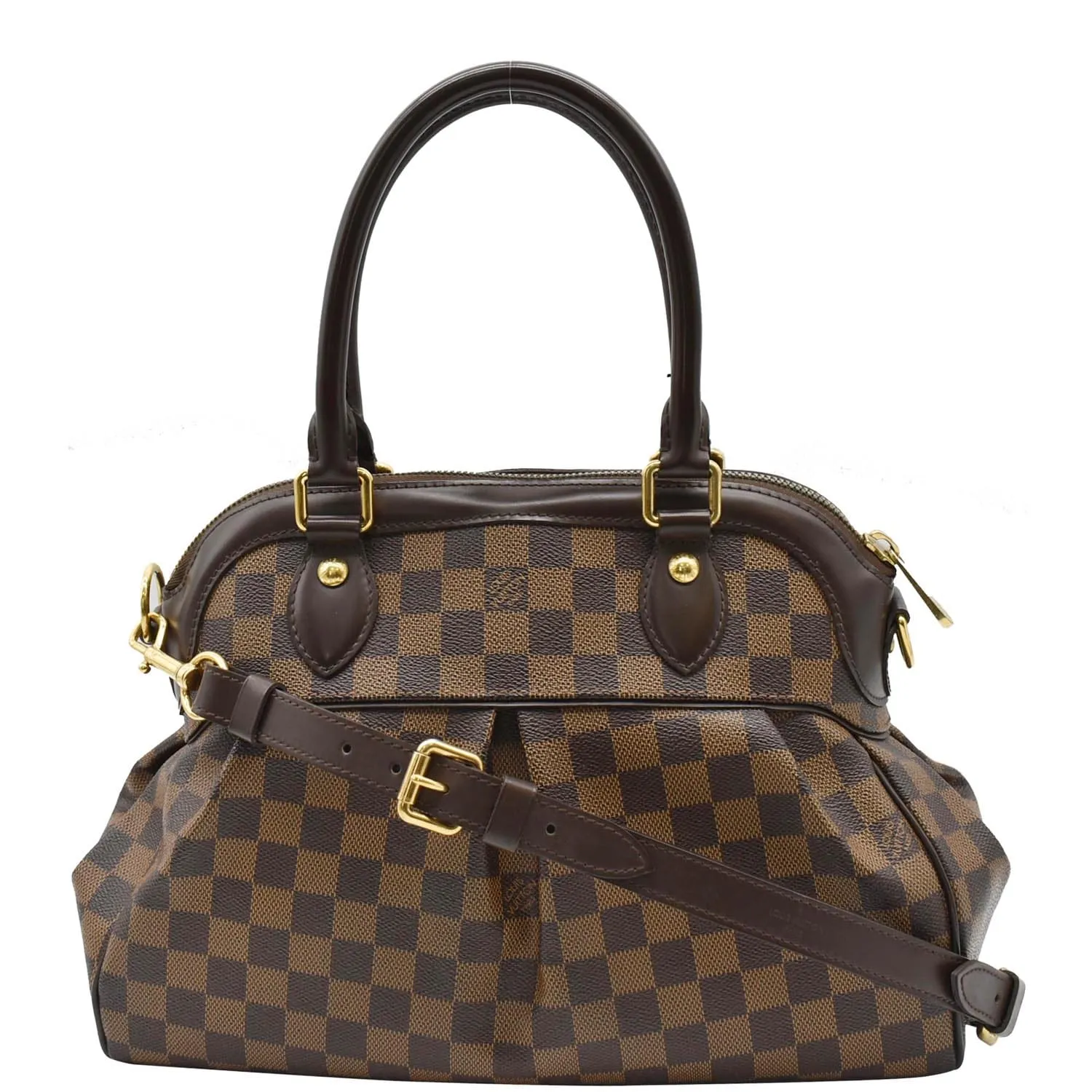 LOUIS VUITTON Trevi PM Damier Ebene Shoulder Bag Brown