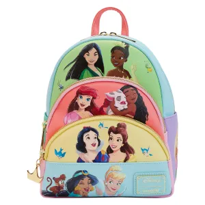 Loungefly Disney Princess Collage Triple Pocket Mini Backpack