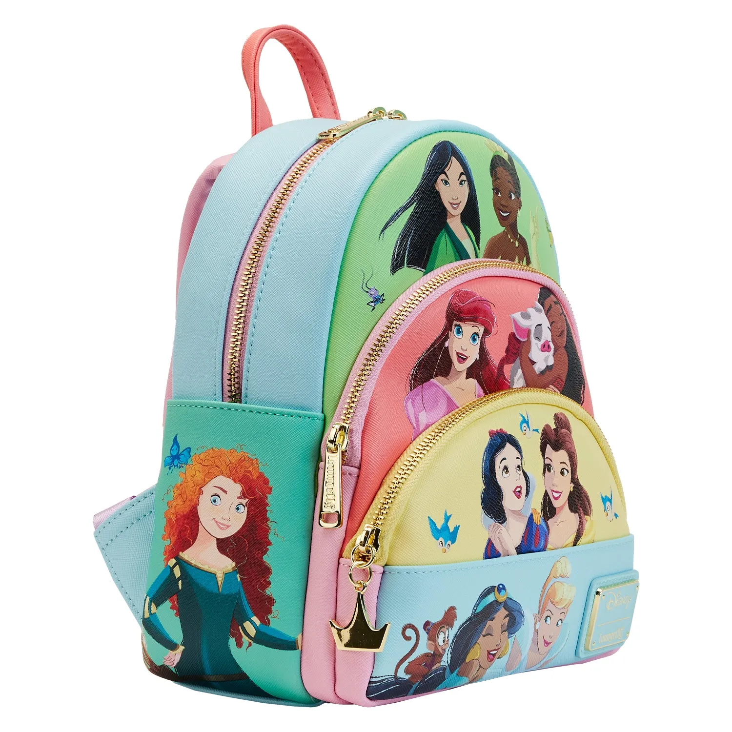 Loungefly Disney Princess Collage Triple Pocket Mini Backpack