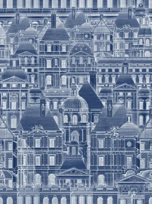LOUVRE Blue Premium Wallpaper