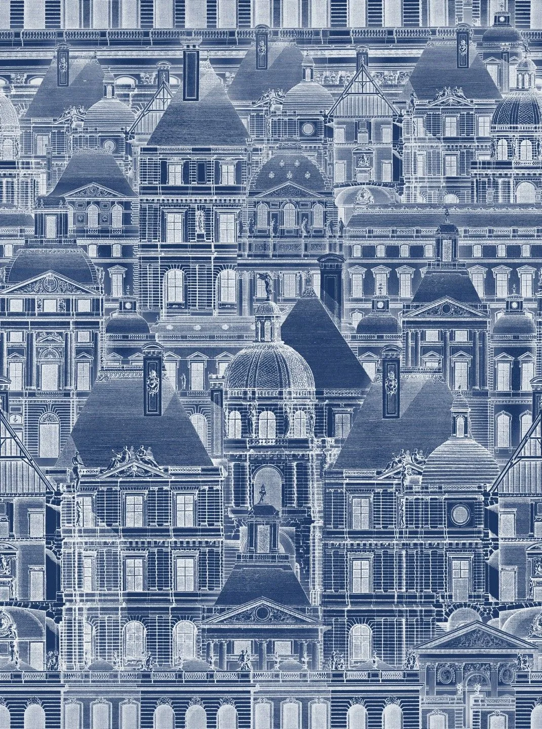 LOUVRE Blue Premium Wallpaper