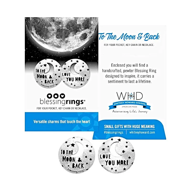 Love You To The Moon Pewter Blessing Ring Charm