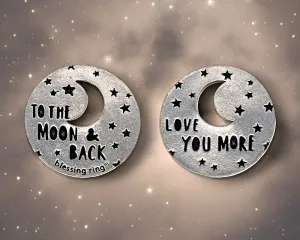 Love You To The Moon Pewter Blessing Ring Charm
