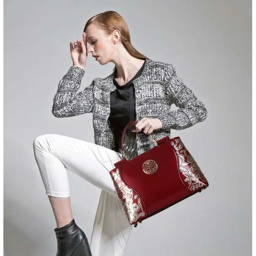 <bold>TopHandle  / Crossbody Bag <br>Genuine-Leather