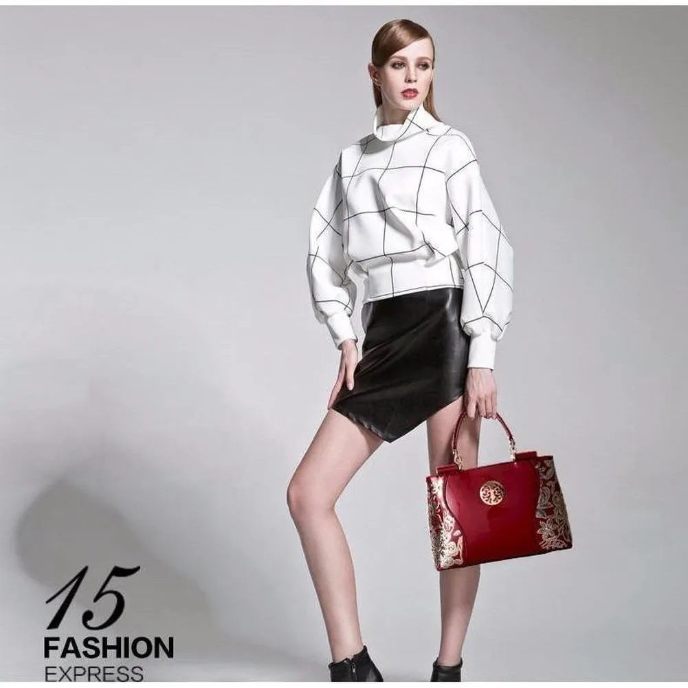 <bold>TopHandle  / Crossbody Bag <br>Genuine-Leather