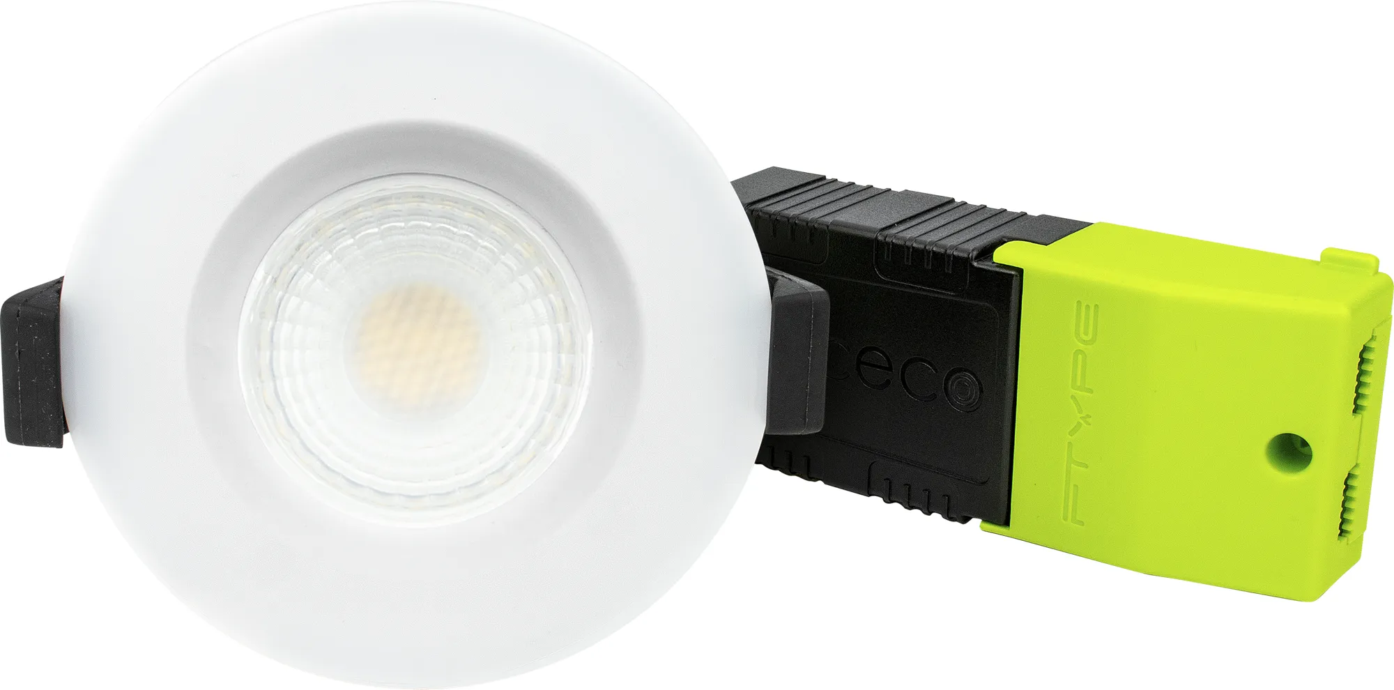 Luceco EFCB60W30 FType Regressed 6W Dimmable Warm White 3000K IP65 Fire Rated LED Downlight - White
