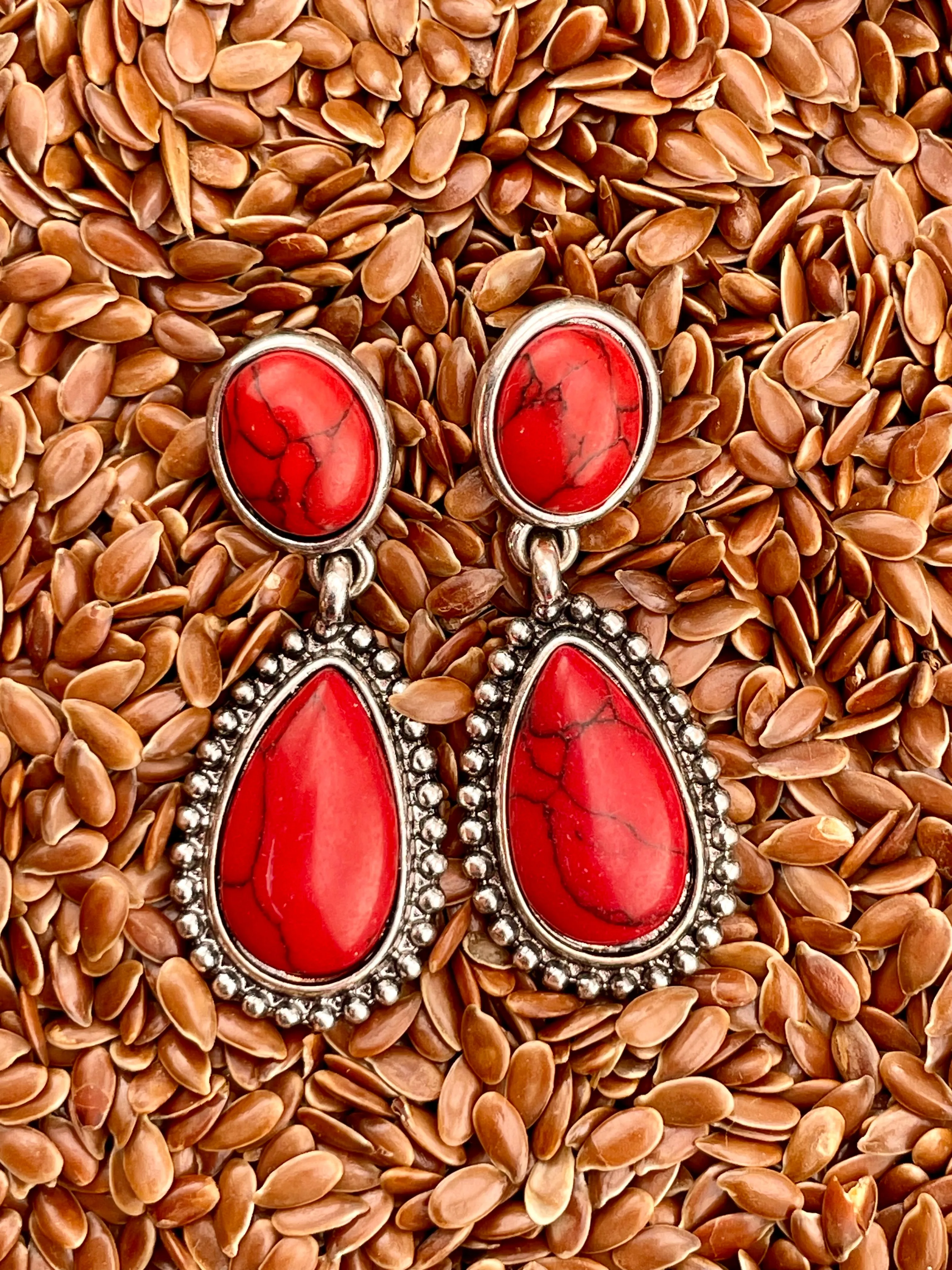 Marigot Double Stone Silver Post Earrings
