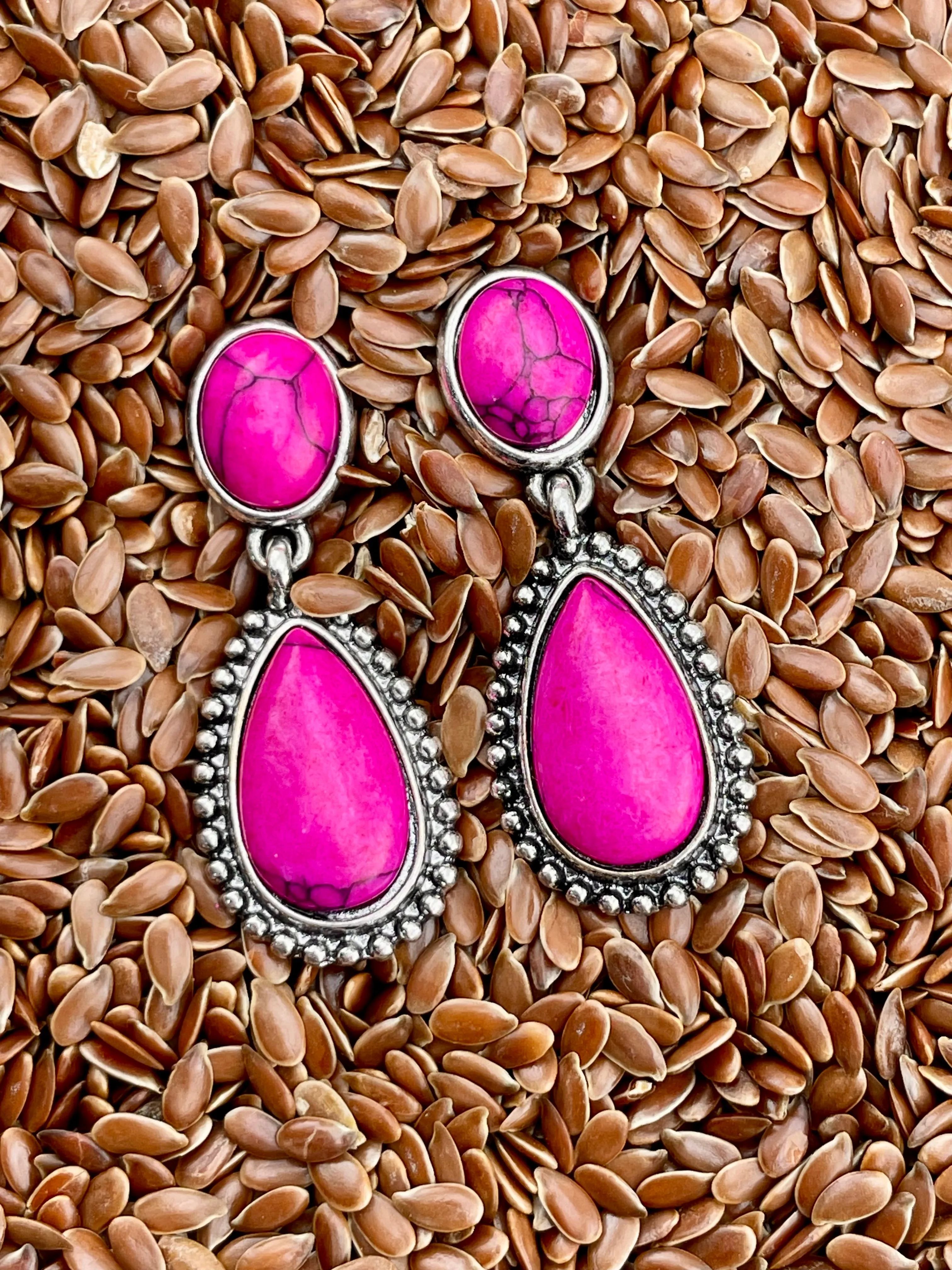 Marigot Double Stone Silver Post Earrings