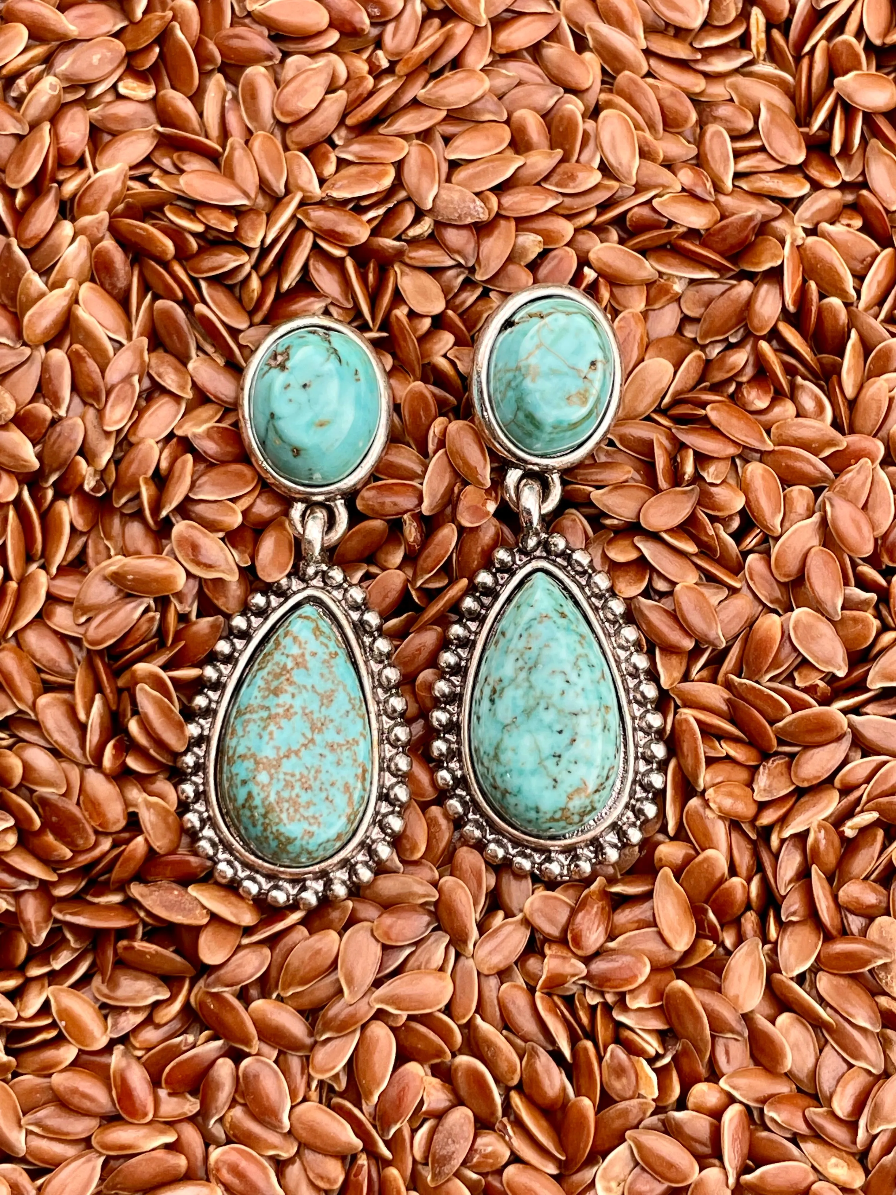 Marigot Double Stone Silver Post Earrings