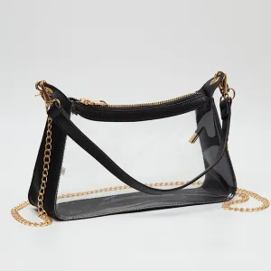 Marilyn Clear Chain Strap Black