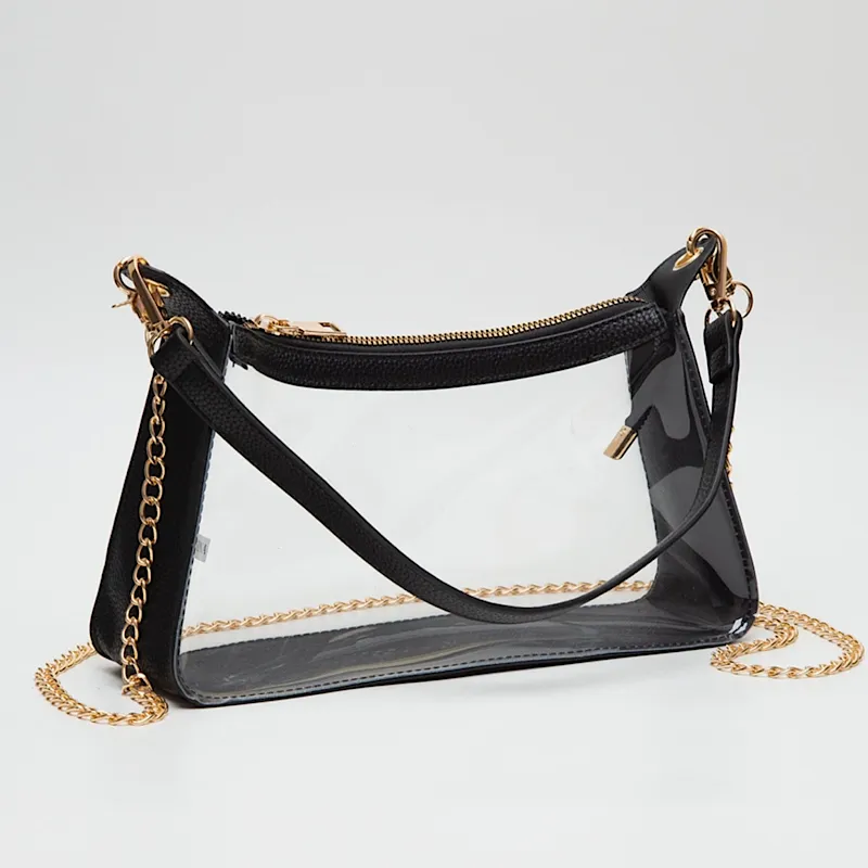 Marilyn Clear Chain Strap Black