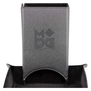 MDG Fold Up Leather Dice Tower Black