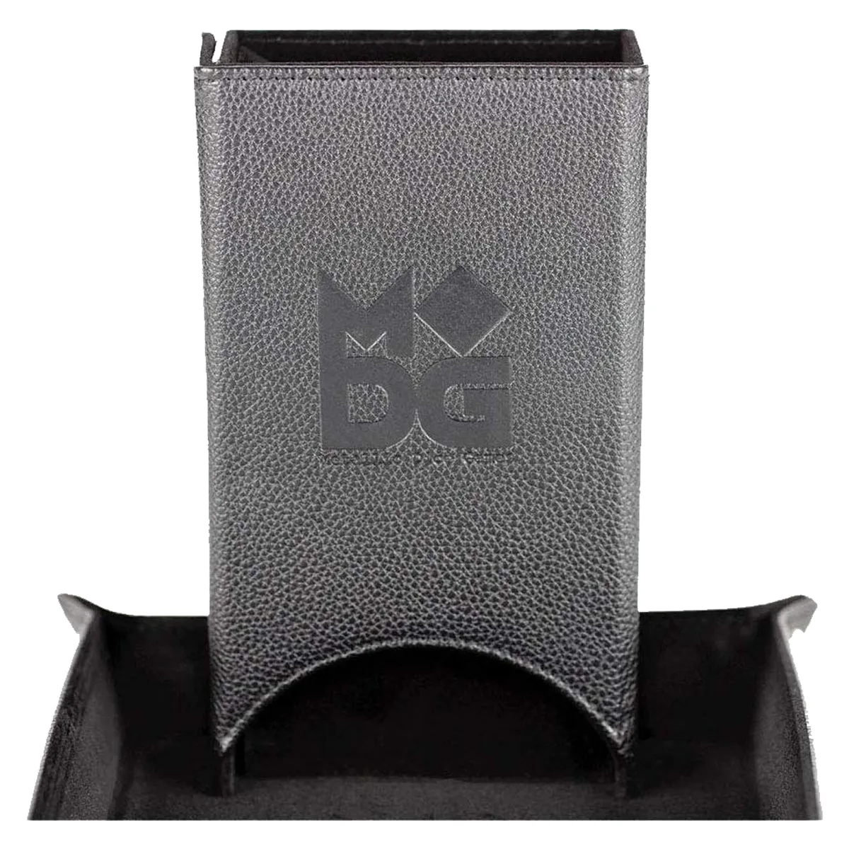 MDG Fold Up Leather Dice Tower Black