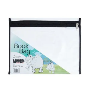 Meeco A4 Book Bag Clear Pvc With Zip Black