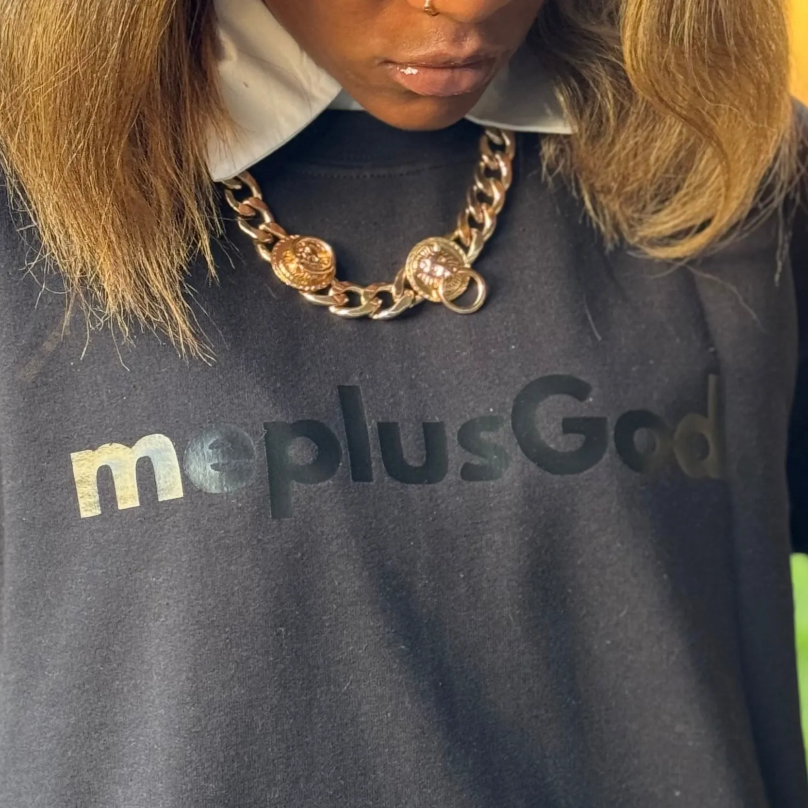 meplusGod. Crewneck