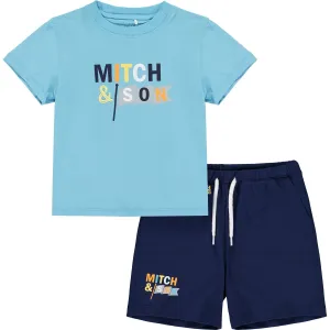 MITCH & SON - Cooper Flag Logo Short Set - Turquoise